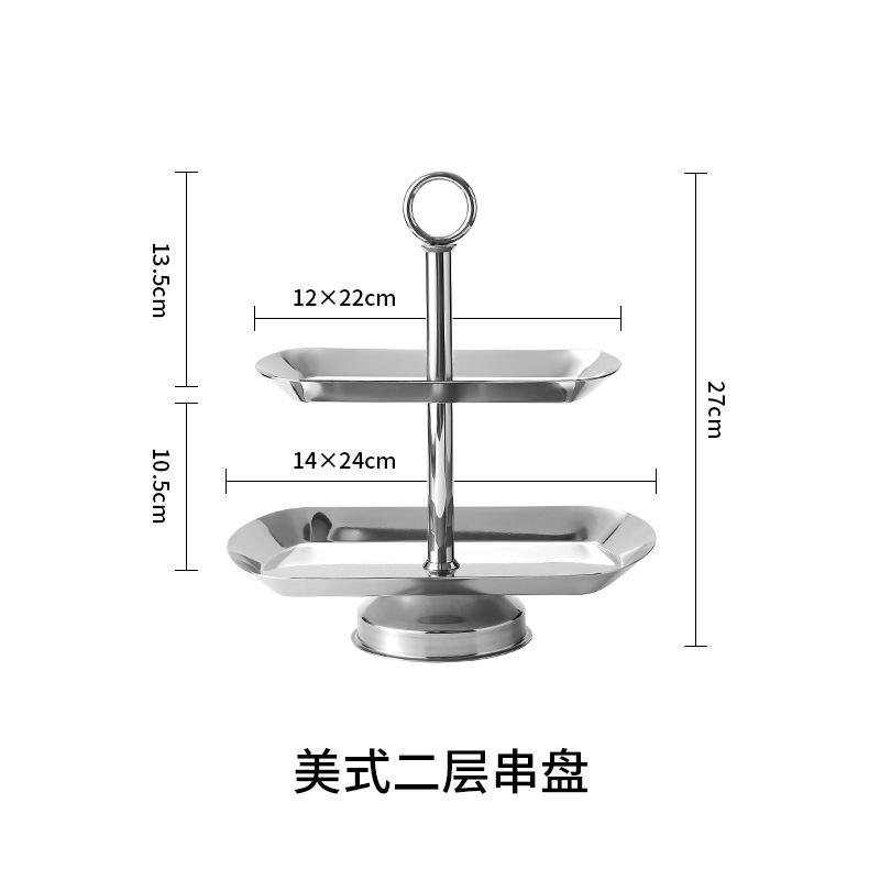 Stainless Steel Dessert Plate Multi-layer Cake Stand Dessert Stand Fruit Plate Snack Bowl Display Stand Pastry Plates Cake Tray
