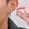 Hip Hop Cross Huggies Earrings for Men Boys,Simple Metal Cross Hoop Earrings,Piercing Earring Gift