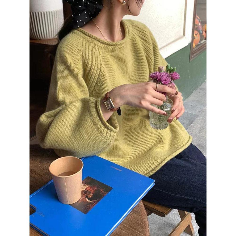 

Женский свитер с длинным рукавом Осень Зима Джемперы Вязаная одежда Мягкий Теплый Шикарный Свитер Пуловер XS жёлтый