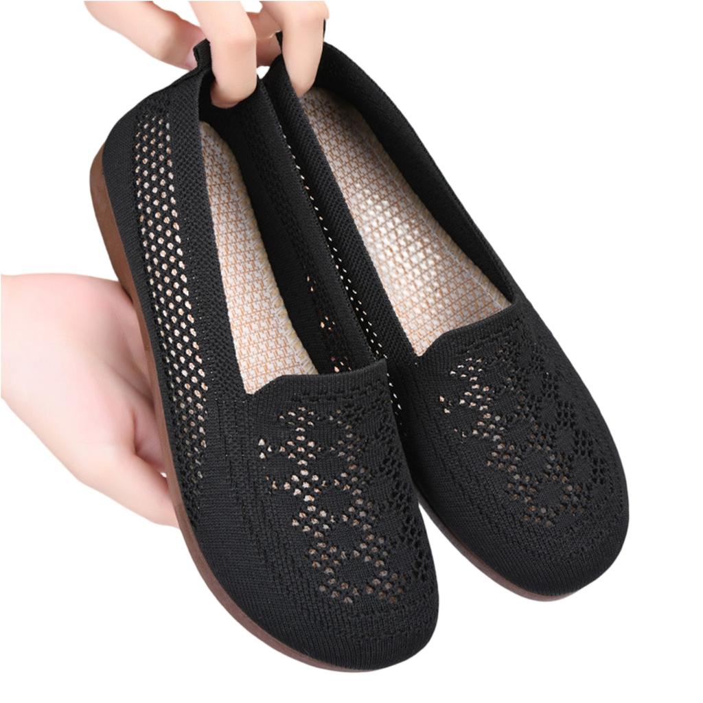 Women's Soft Sole Breathable Mesh Slip On Casual Shoes Lightweight Comfortable Flexible Flat Loafers for Everyday Wear