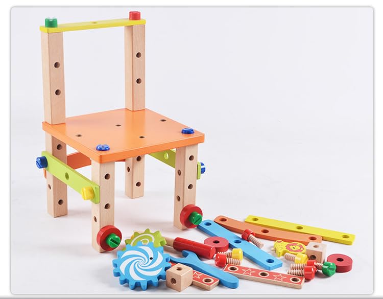 Sugarello Wooden Carpenter Pretend Play Wooden Building Educational Screw and Tool Birthday 49 Colorful Toy, Toy, Toy, Montessori, Play, Carpenter,