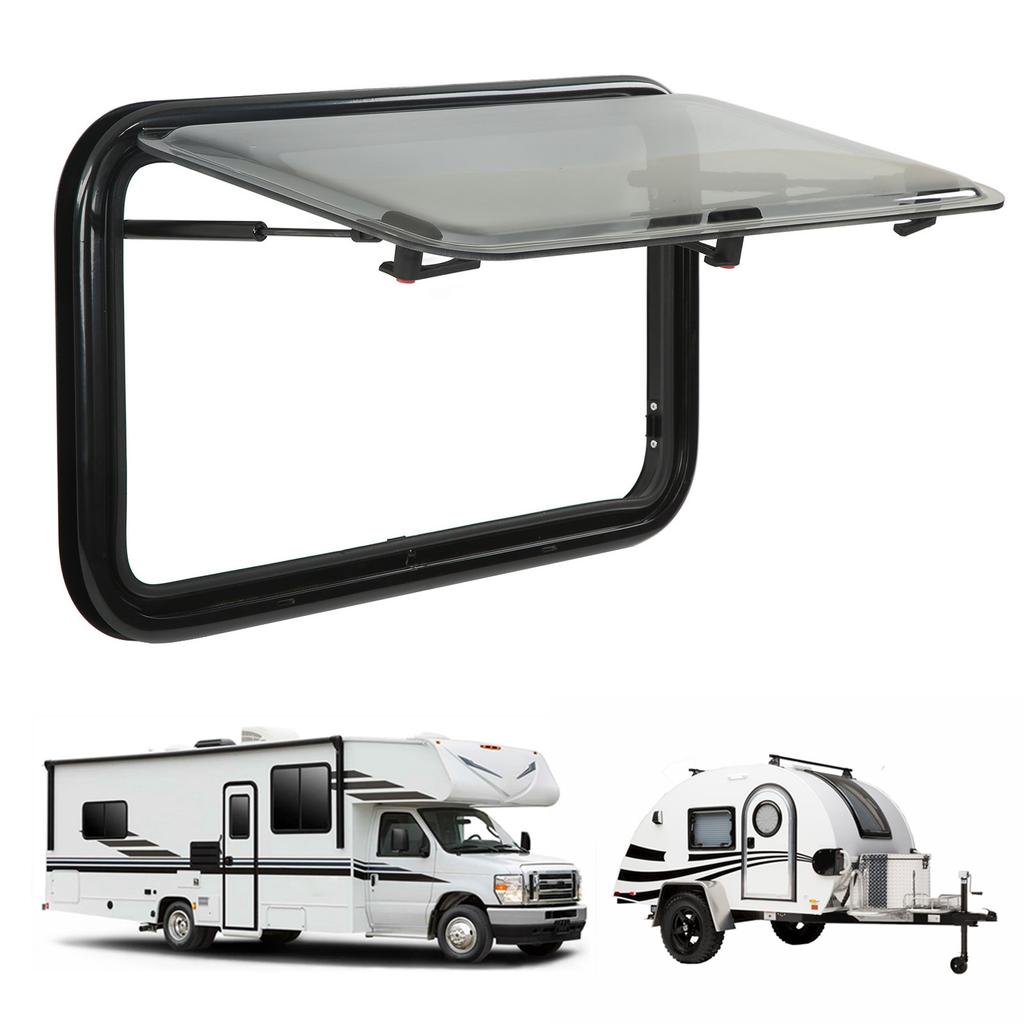 RV Push Out Window Acrylic Glass Camper Window 730x430mm UV Proof Keep Insects Out Waterproof for Trailers Motorhomes