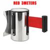 1set Retractable Tape Stainless Stanchion Queue Barrier Strip Wall Mount Crowd Control Retractable Strip Guardrail Cordon Line