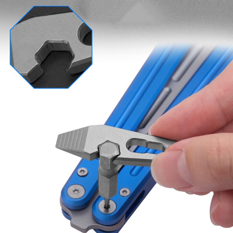 6in1 MINI TC4 Titanium Alloy Crowbar EDC Portable Open Delivery Tool Bottle Opener Self-defence Unpacking Gadget Keychain Pendan