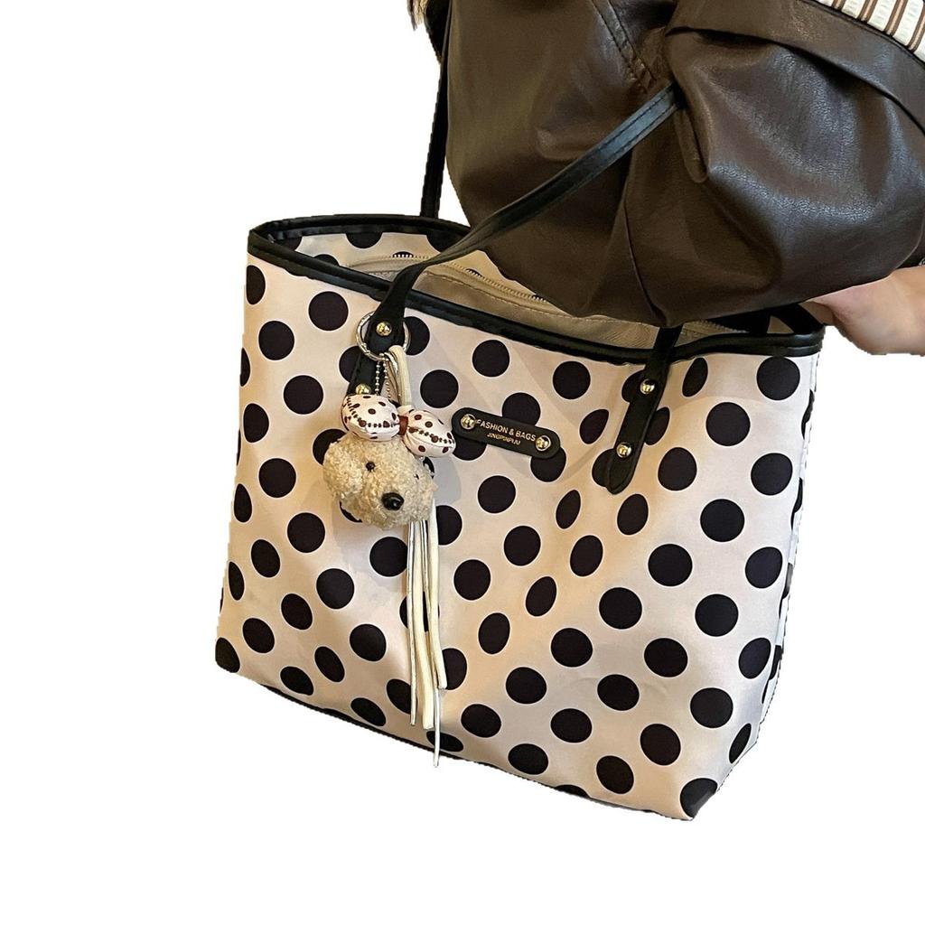 New Polka Dot Tote Bag Women'S Large-Capacity Shoulder Bag Versatile Fashion Messenger Bag Simple Commuter Bag