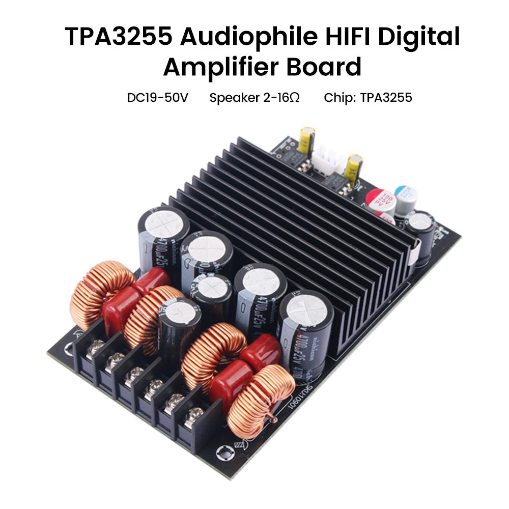 DC19-50V TPA3255 Digital Mini Amplifier Board High Power 2.0 300W + 300W D Audio Power Amplifier Board Stereo Module