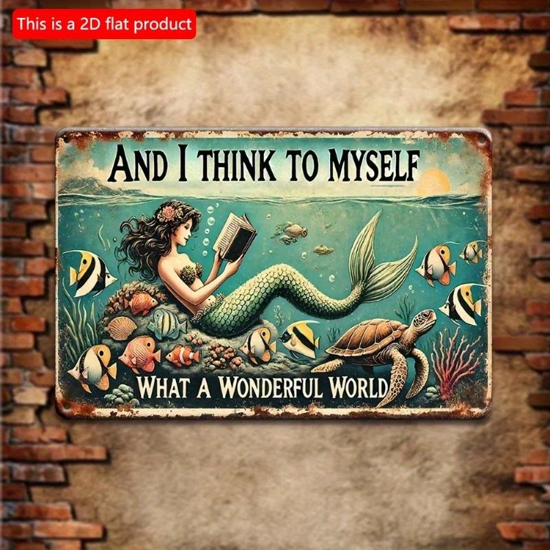 2D Flat Wooden Sign 30*20cm Vintage Wooden Wall Ornate Decorative 'What A Wonderful World Decorative Plaque Funny Retro Wooden Wall Ornate Appropriate