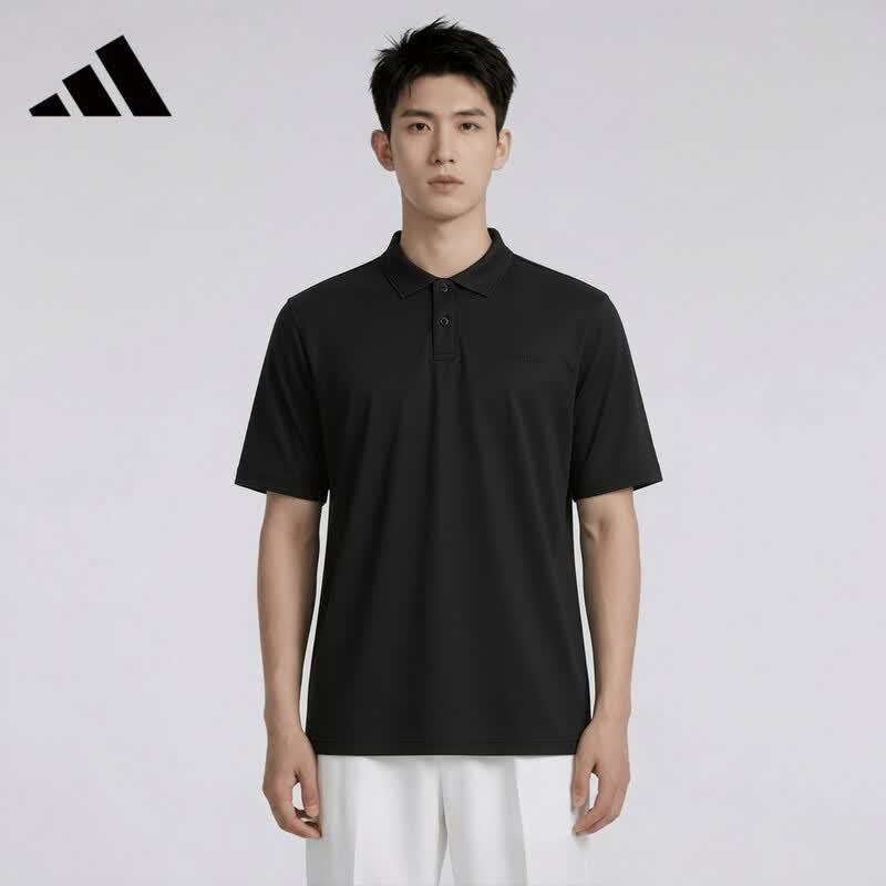 Adidas Men s Short Sleeve Polo T-Shirt L чёрный