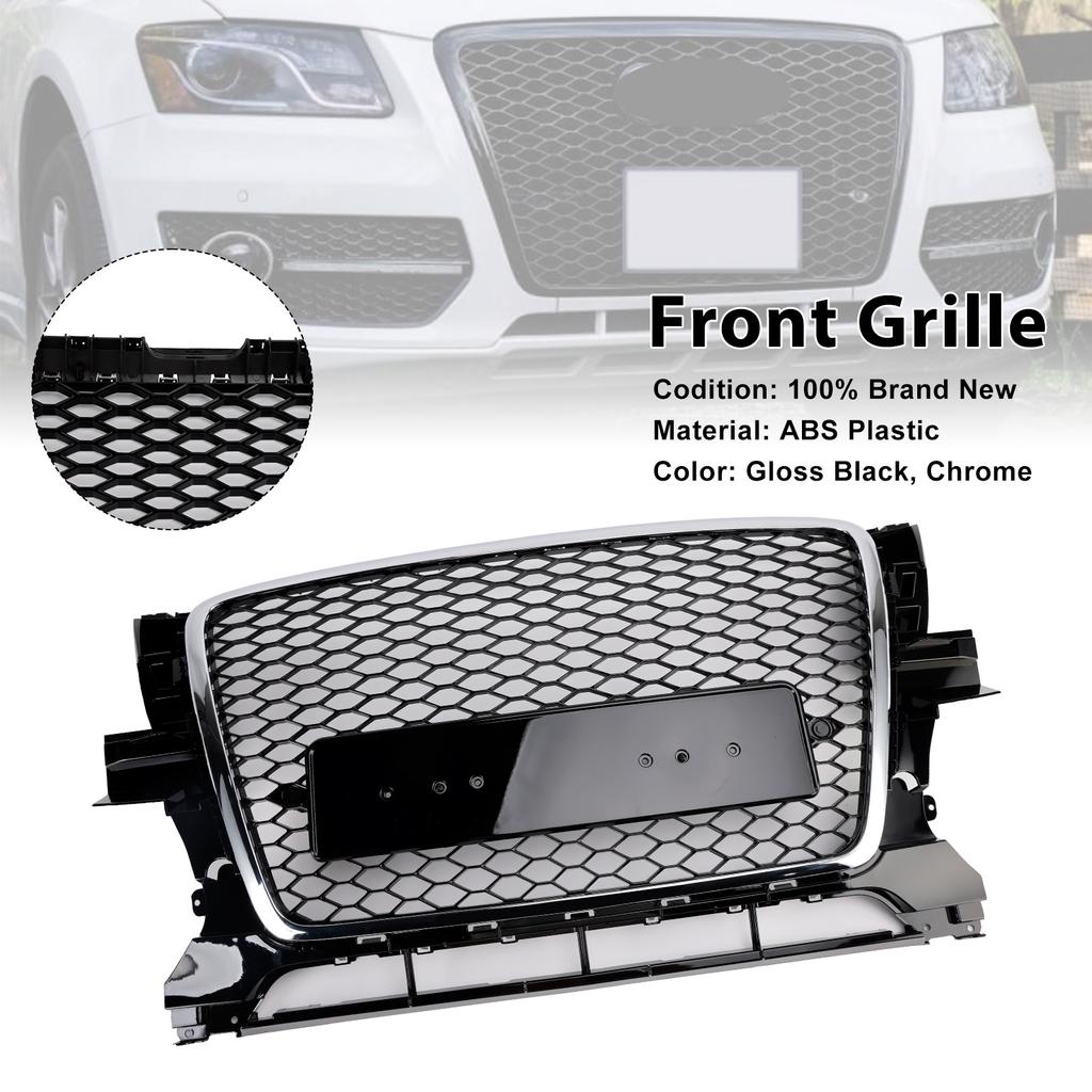 Chrome/Black Front Bumper Grill Grille 8R0853651B Fit Q5 2009-2012