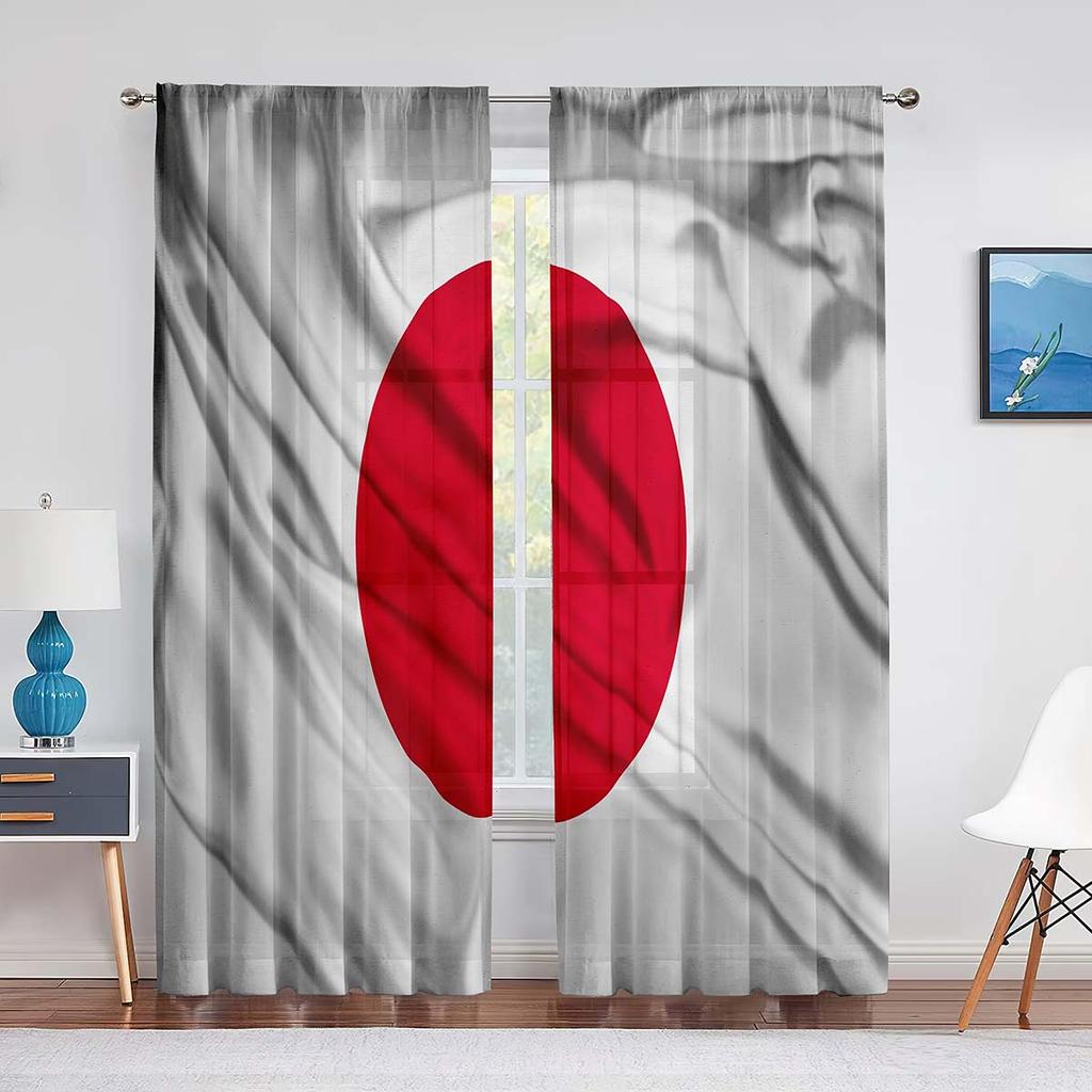 Tüllvorhang mit amerikanischer Flagge zum Unabhängigkeitstag für Schlafzimmer, Fensterdekoration, Wohnzimmer, USA-Streifen, Chiffon, transparente Vorhänge
