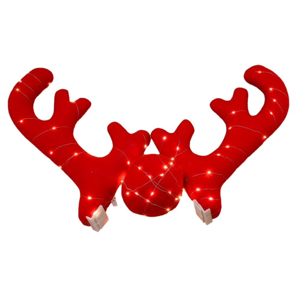 Christmas Car Antlers Christmas Deer Horn Car Kit Elk Antlers Christmas Decoration Car Kit Auto Holiday Accessories