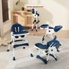 Multifunctional Baby High Chair: Foldable Metal Seat, Convertible Dining Table & Rocking Chair for Infants & Toddlers.