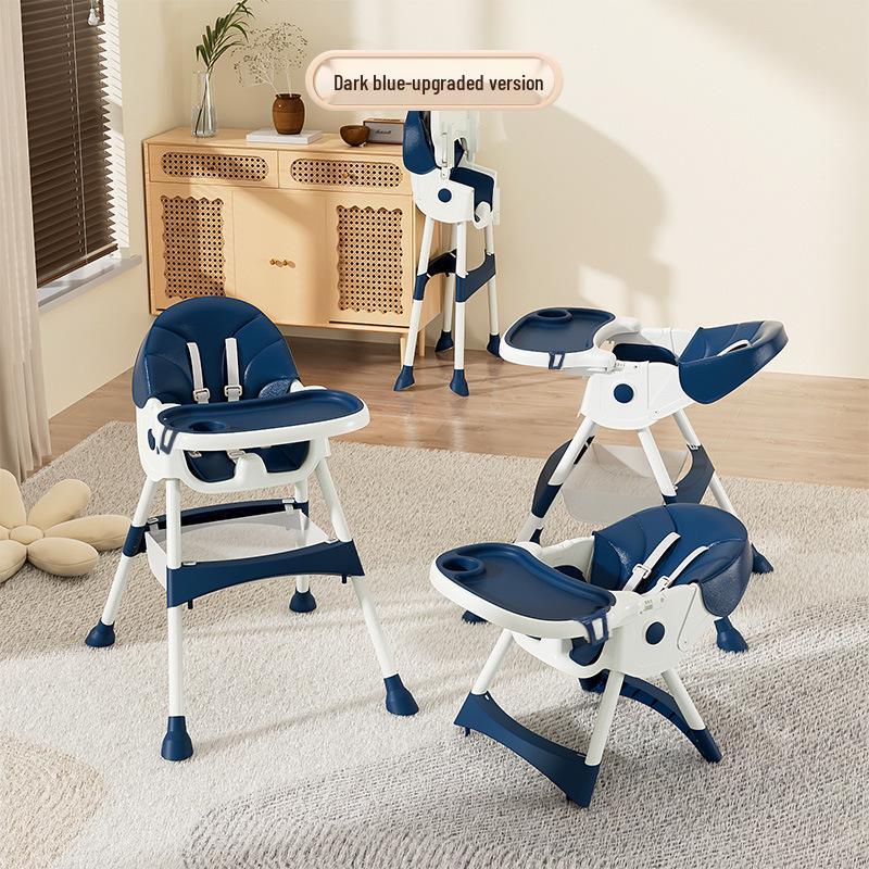 Multifunctional Baby High Chair: Foldable Metal Seat, Convertible Dining Table & Rocking Chair for Infants & Toddlers.