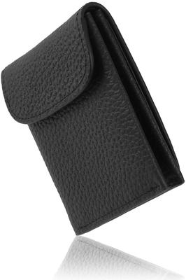 LS LASIEM Mini Wallet for Bifold Coin Genuine Large Black One-Touch, One-Second Men, Slim, Compact, Wallet, Slim, Compact, Purse, Leather,