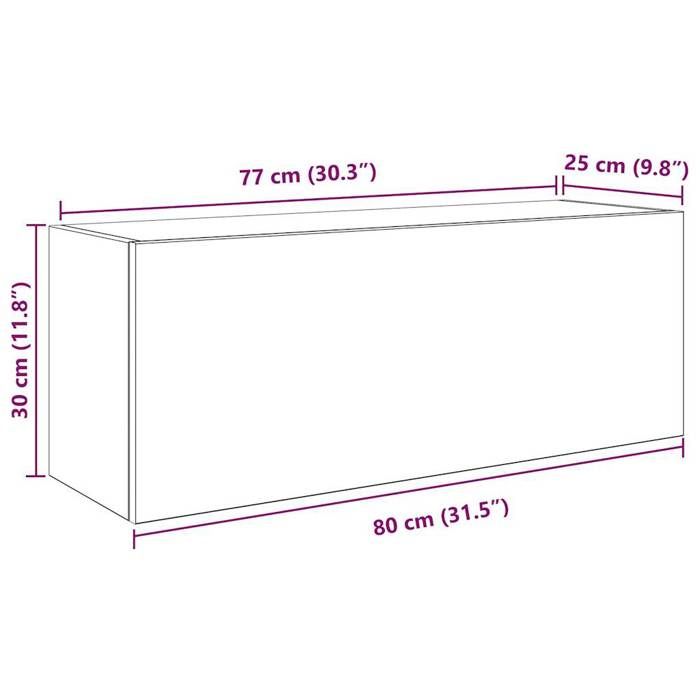VidaXL Armoire murale de bain blanc 80x25x30 cm bois d'ingénierie 860076