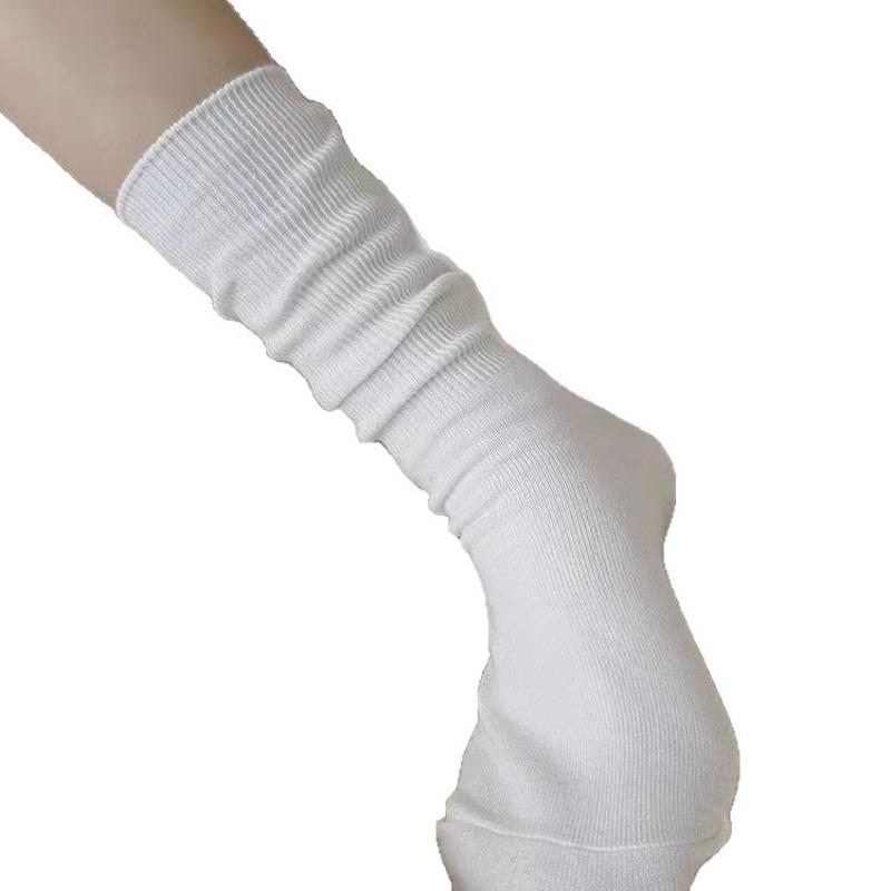 Brown Socks for Women in Autumn and Winter, Sea Salt Cream Rolls, Multi-color Mid-calf Pile Socks, Versatile Khaki Socks for Women