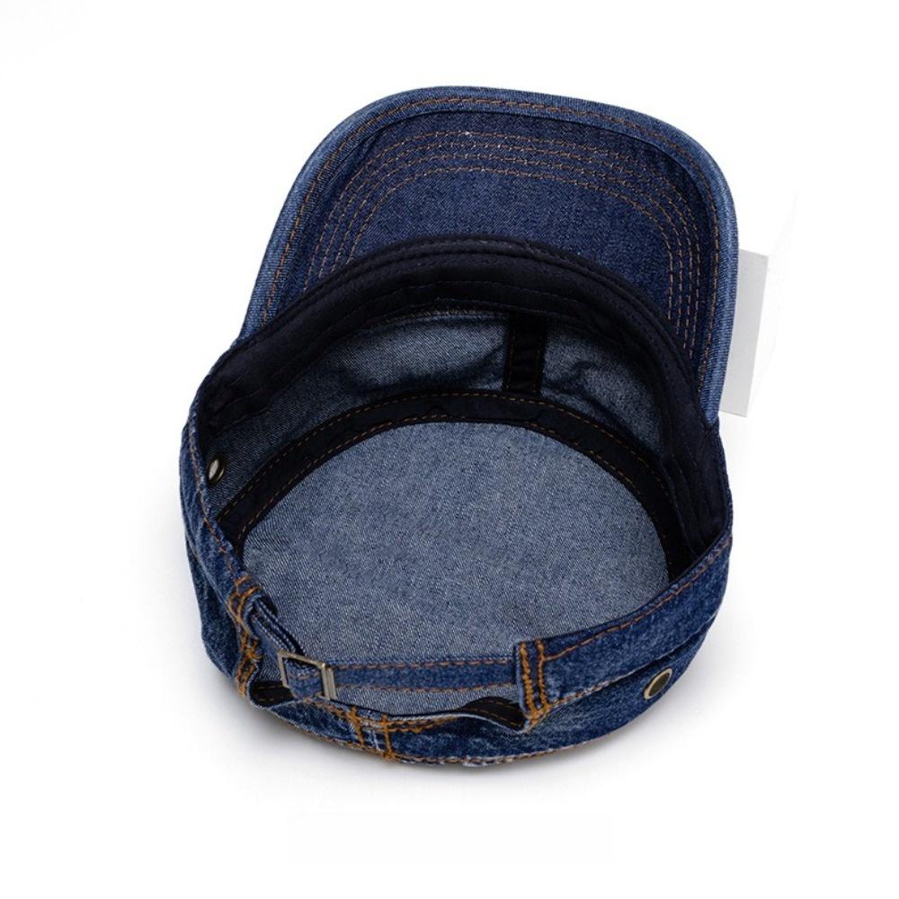 Casual Washed Cotton Peaked Visor Hat Adjustable Soft Trucker Hat Flat Top Breathable Baseball Cap