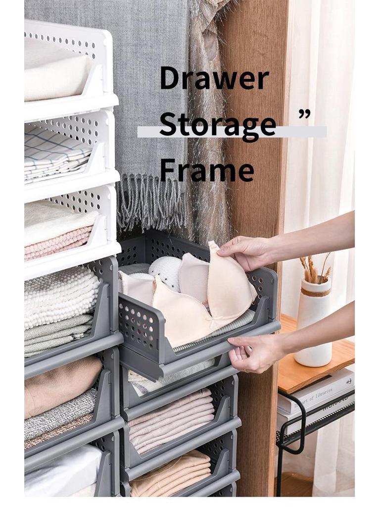 Wielofunkcyjne pudełko do przechowywania: Plastikowy kosz PP do organizacji ubrań, szafy, zabawek do sypialni