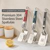 304 Stainless Steel Spatula Tong Multi-Functional Extended Handle Flip Spatula Heat-Resistant 2 in 1 Kitchen Grilling Tongs