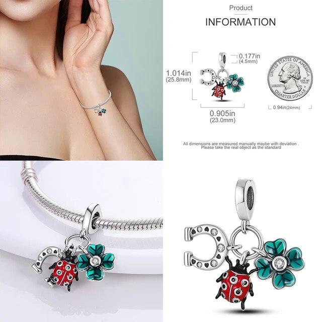 925 Sterling Silver Fjäril Flygplan Hjärta Berlocker Pärlor Armband DIY Boutique Smycken Gåva