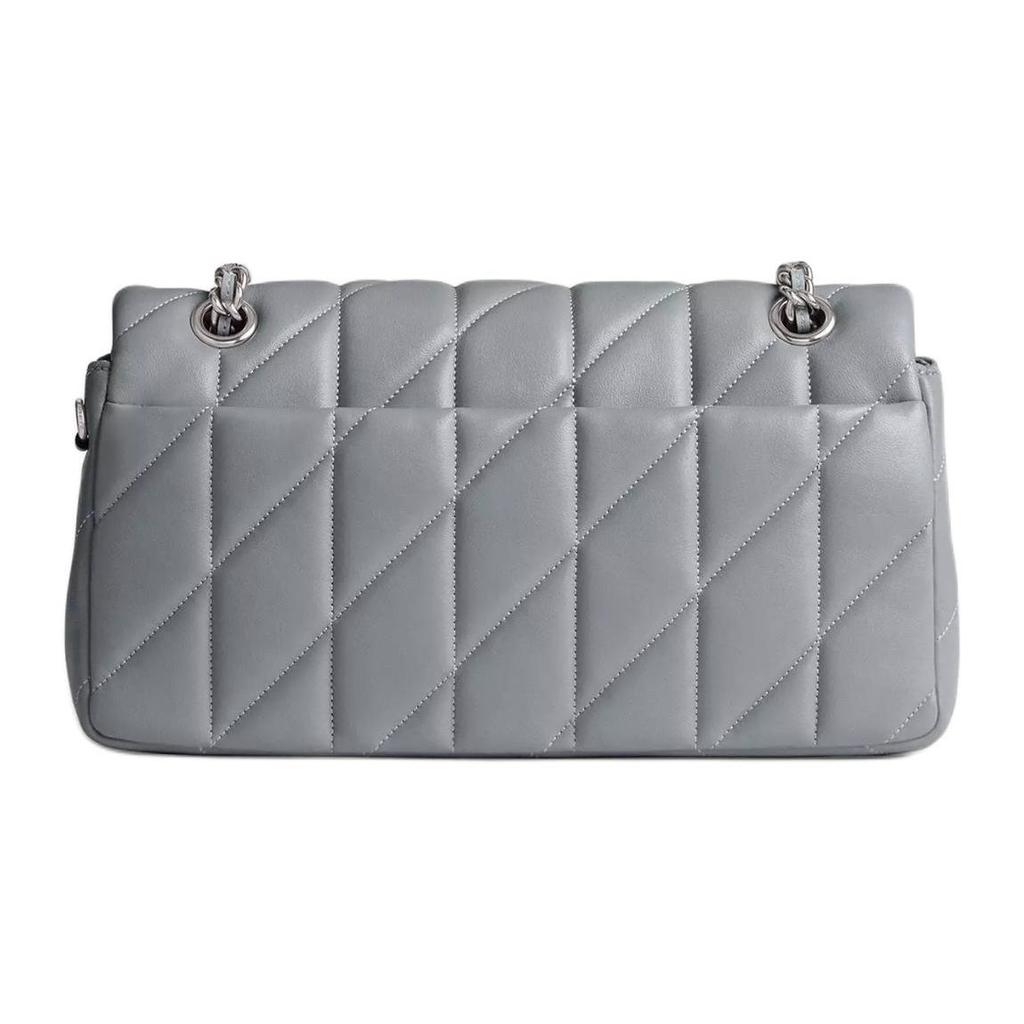 Coach Tabby 26 Chiusura a Pressione Pelle Nappa Borsa Hobo Borsa a Tracolla Media da Donna Grigio Argento Blu CP147-LHN19