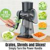 3-in-1 Rotierender Käse-/Gemüsehobel & Nussmühle, Manueller Küchenschneider mit Transparentem Behälter für Erdnuss-/Lebensmittelzubereitung