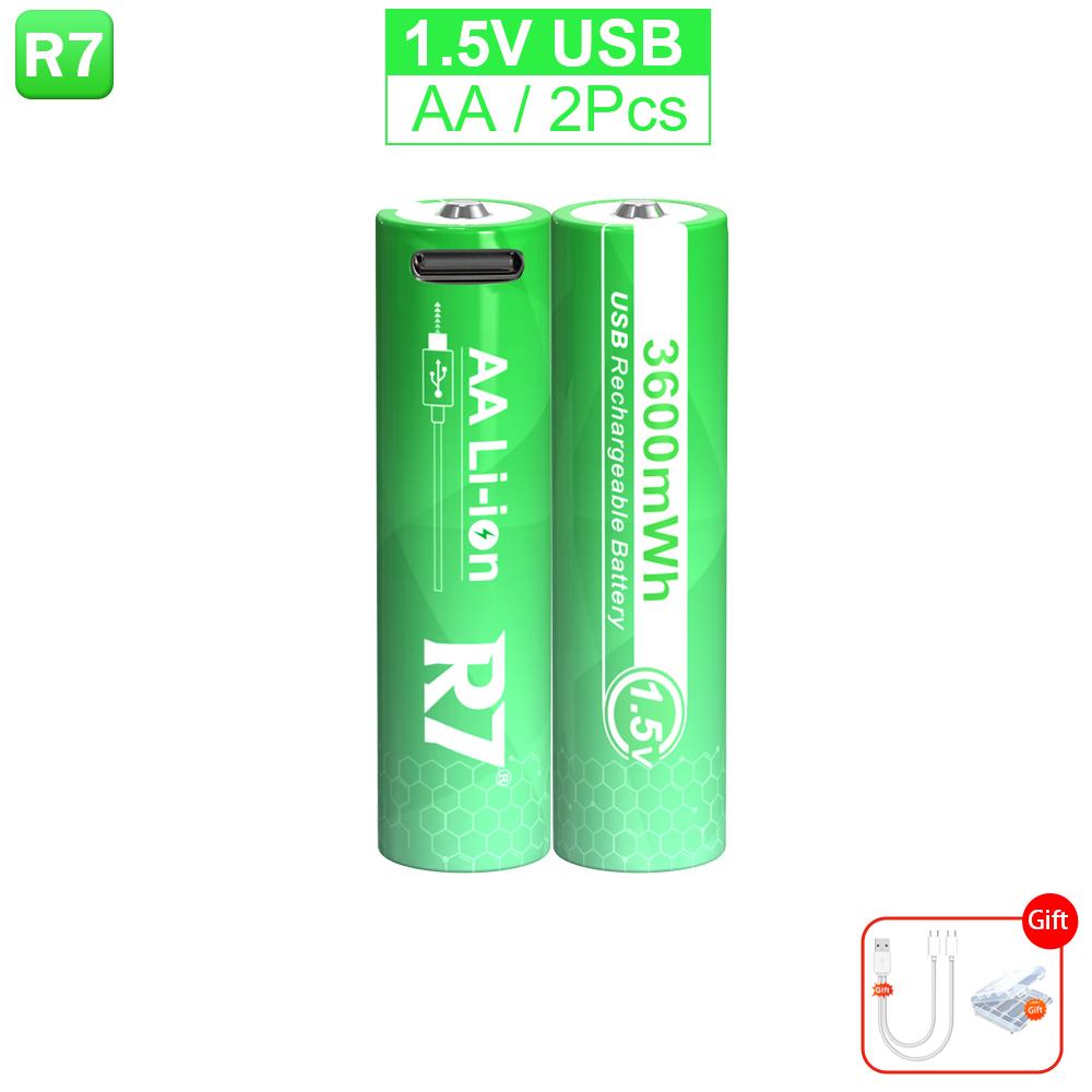 

R7 1.5V AA литий-ионная аккумуляторная батарея USB Type-C быстрая зарядка батарейки AA + кабель Type-C для клавиатуры пульт дистанционного управления игрушка
