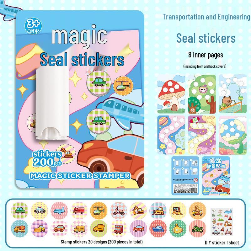 

Magic Cartoon Stickers & Stamps - DIY Journaling & Baby Reward Seals for Girls & Boys