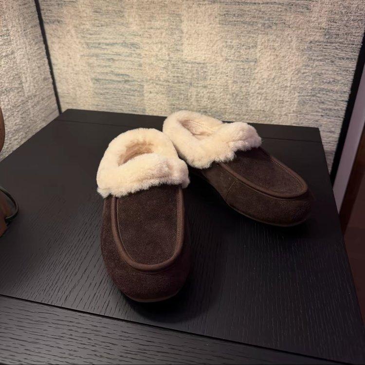 2025 Autumn and Winter Fur Integrated Fluffy Slippers Women's Thickened and Velvet Warm Muller Shoes Half Slippers Outside Wearing Snow Boots