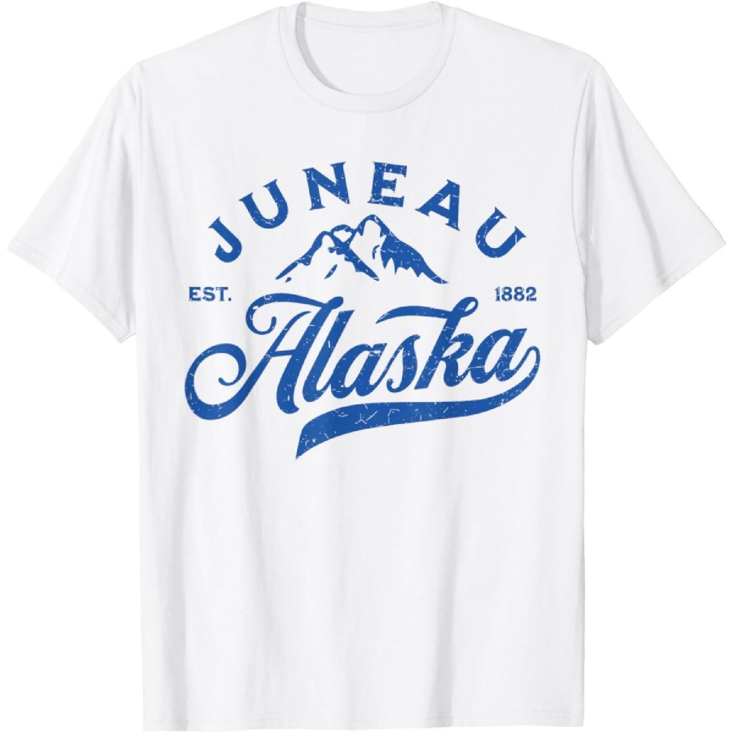 Vintage Juneau Alaska AK Mountains Family Vacation Souvenir T-Shirt(1) S