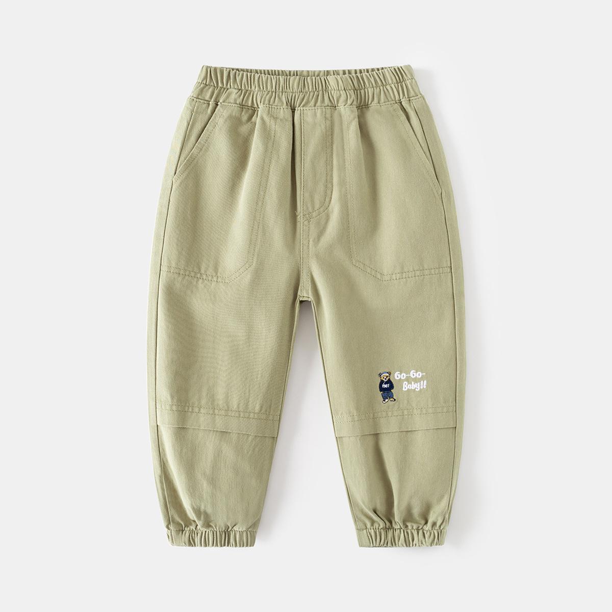 

Детские брюки осень 2024 новые повседневные брюки для мальчиков детские модные брюки с вышивкой в виде мультфильмов 100cm