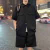 Men's Quick-Dry Outdoor Two-Piece Set: Lapel Short Sleeve Shirt & Loose Shorts