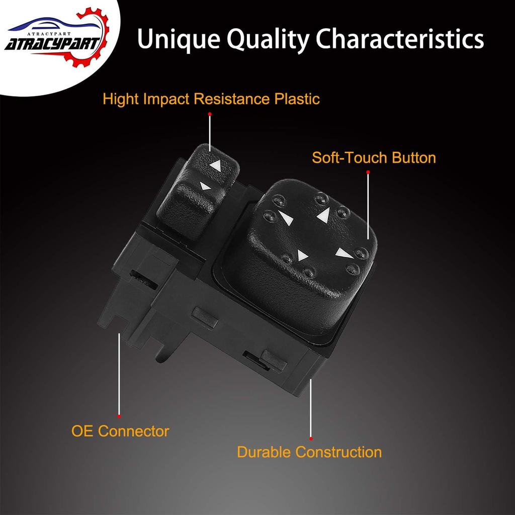 901124 Power Mirror Switch Front Driver Side - Compatible With 2000 2001 2002 Chevrolet Silverado 1500 2500 Tahoe Suburban,GMC Yukon Sierra Replaces