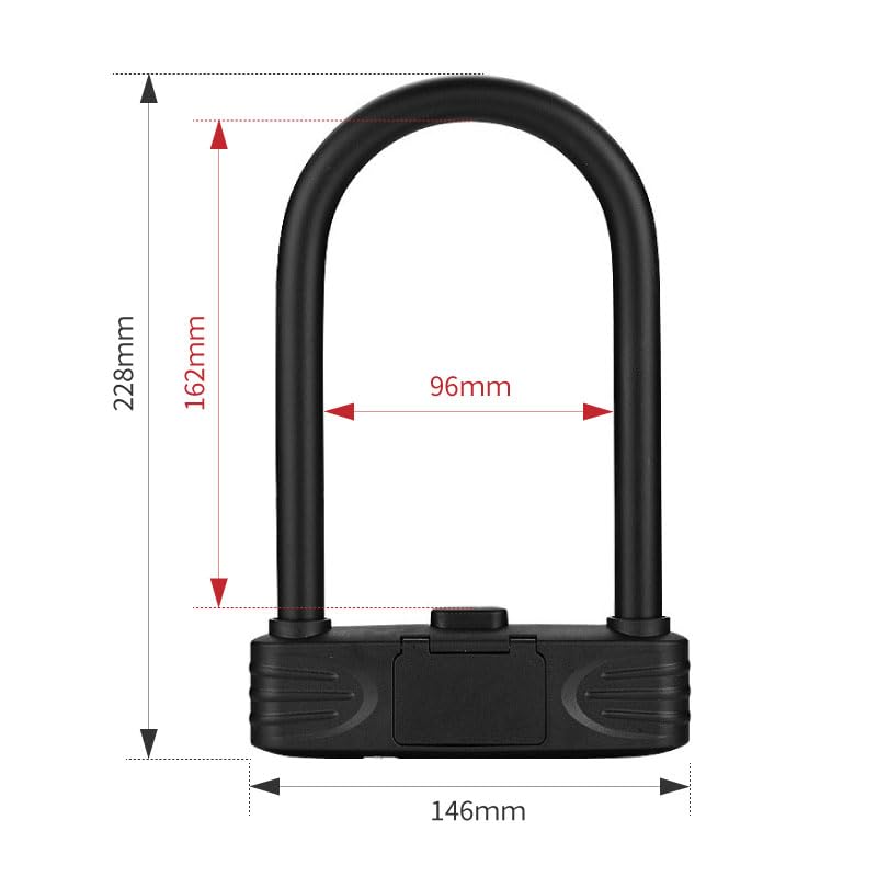 Cancamper 96mm X 162mm Inner Diameter for Electric and Electric Combination Lock with High Cut Resistance and Changeable Number (l2412bk) U-Lock