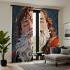 Piece Set Hd White Beard Blond Man Decorative Curtain Blue Tie Digital Printed Home Decoration Style Decorated Living Polyester