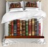 Library Duvet Cover Set Bookshelf Ladder Caricature Illustration Decorative Bedding Set Boy Girl Teenager Comforter Cover Sets