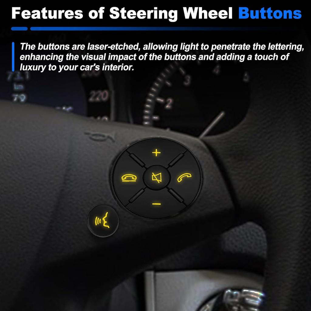 Lenkradtasten Ersatz für Mercedes-Benz C-Klasse W204 C250 C300 2007-2010 Lenkrad-Bedientasten Abdeckung Nr. A2048210351/A2048210451