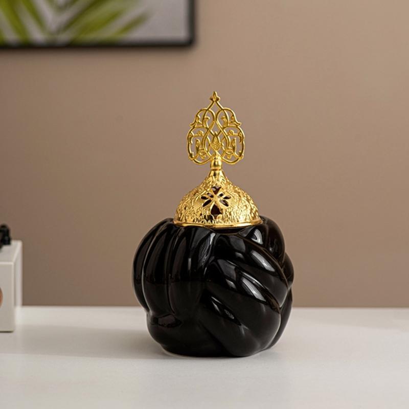 Arabic Ceramic Incenses Burners with Lid Set for Meditations and Home Fragrances Diffuser Eid Ramadans Bakhoors Burners