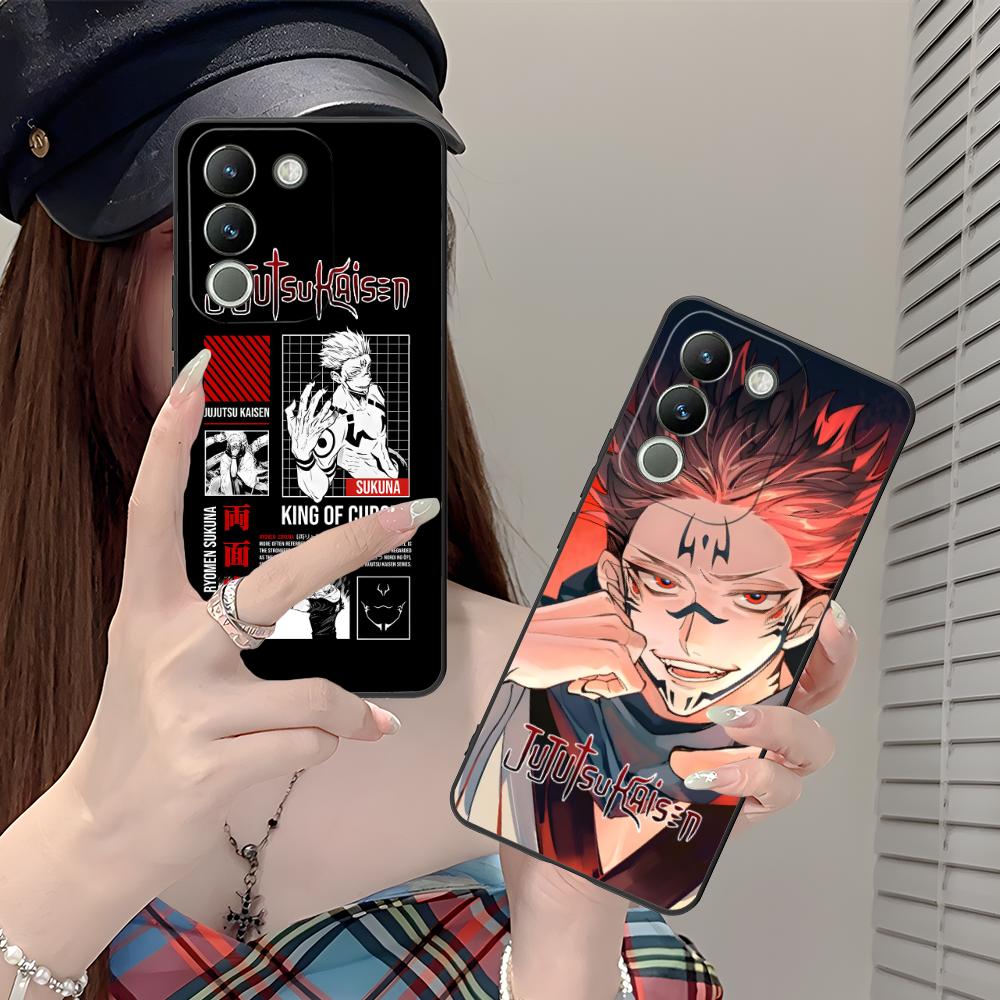 Jujutsu Kaisen Sukuna Mobile Phone Case for VIVO V60 V50 V40 V30 V29 V27 V25 V23 Pro Lite 5G Colorful Printing Cover Smartphone