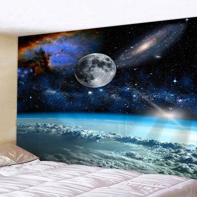 Hanging At Home Bedroom Living Room Decoration Moon Night Starry Water Wall Hanging Tapestry Decorative Art Blanket Curtain
