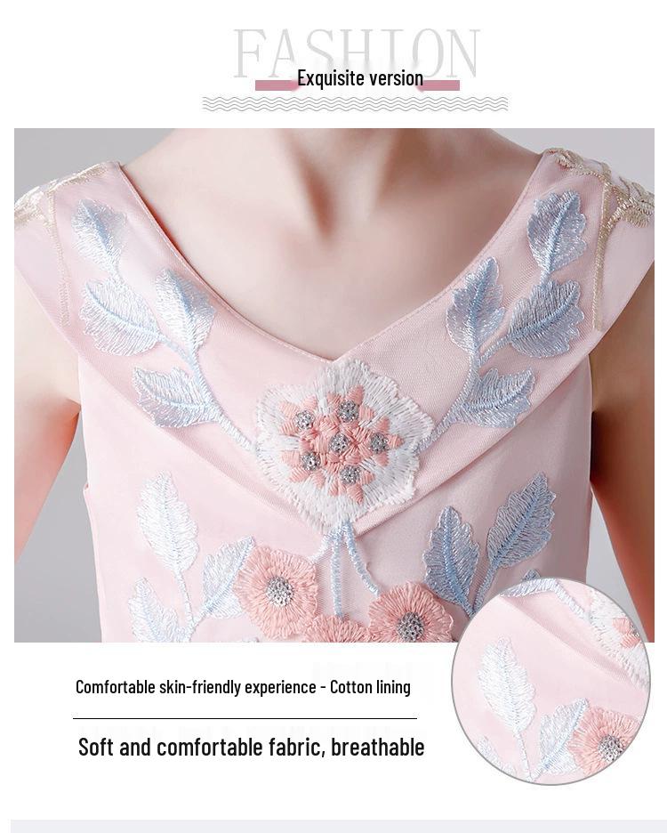 Children's Formal One-Shoulder Princess Dress - Fashionable, Slimming, Fluffy Gauze for Vocal Performance and Art Exams