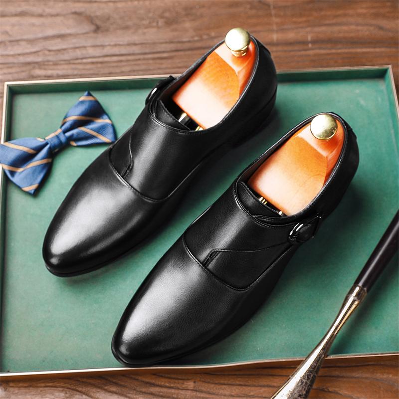 Кожаные туфли мужские Высококачественные модные мужские Толстые подошвы Нескользящие — фото 2