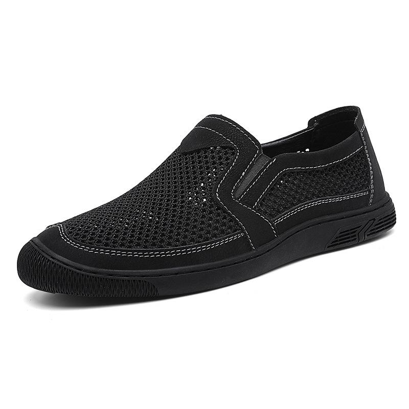 2025 Summer Breathable Men s Mesh Flyknit Casual Shoes - Lightweight, Large Size 44