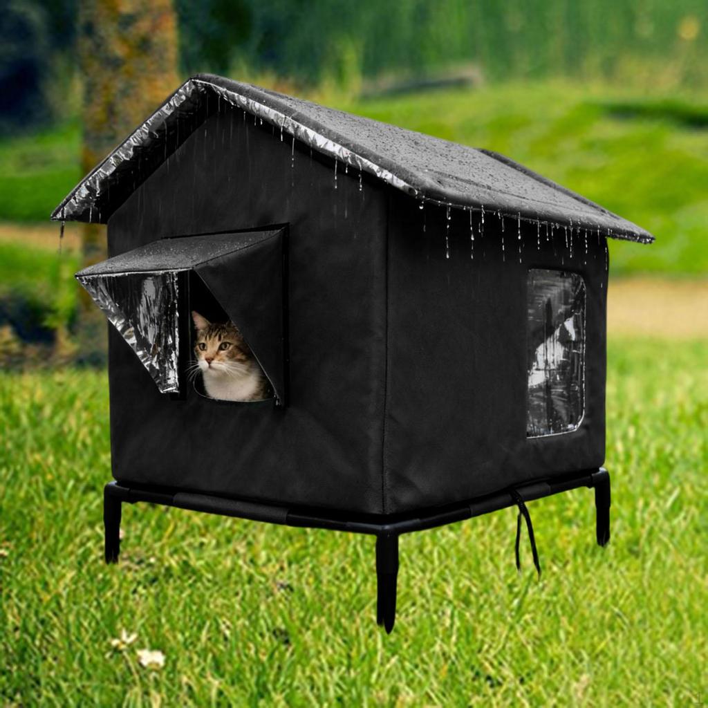 Outdoor Cat House Cats Tent Stray Shelter for Winter Porch Patio