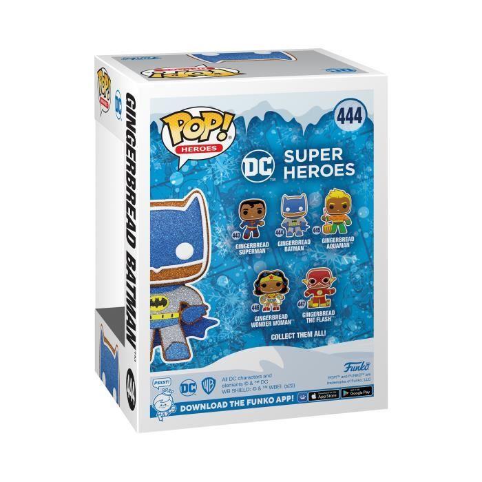 Figurine funko pop! heroes: dc holiday - gingerbread batman (diamond glitter) - smartoys exclusive