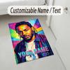 Personalized Crystal Velvet Carpet,Kendrick Lamar Custom Printed Name, Plush Area Rug For Home Indoor Decor
