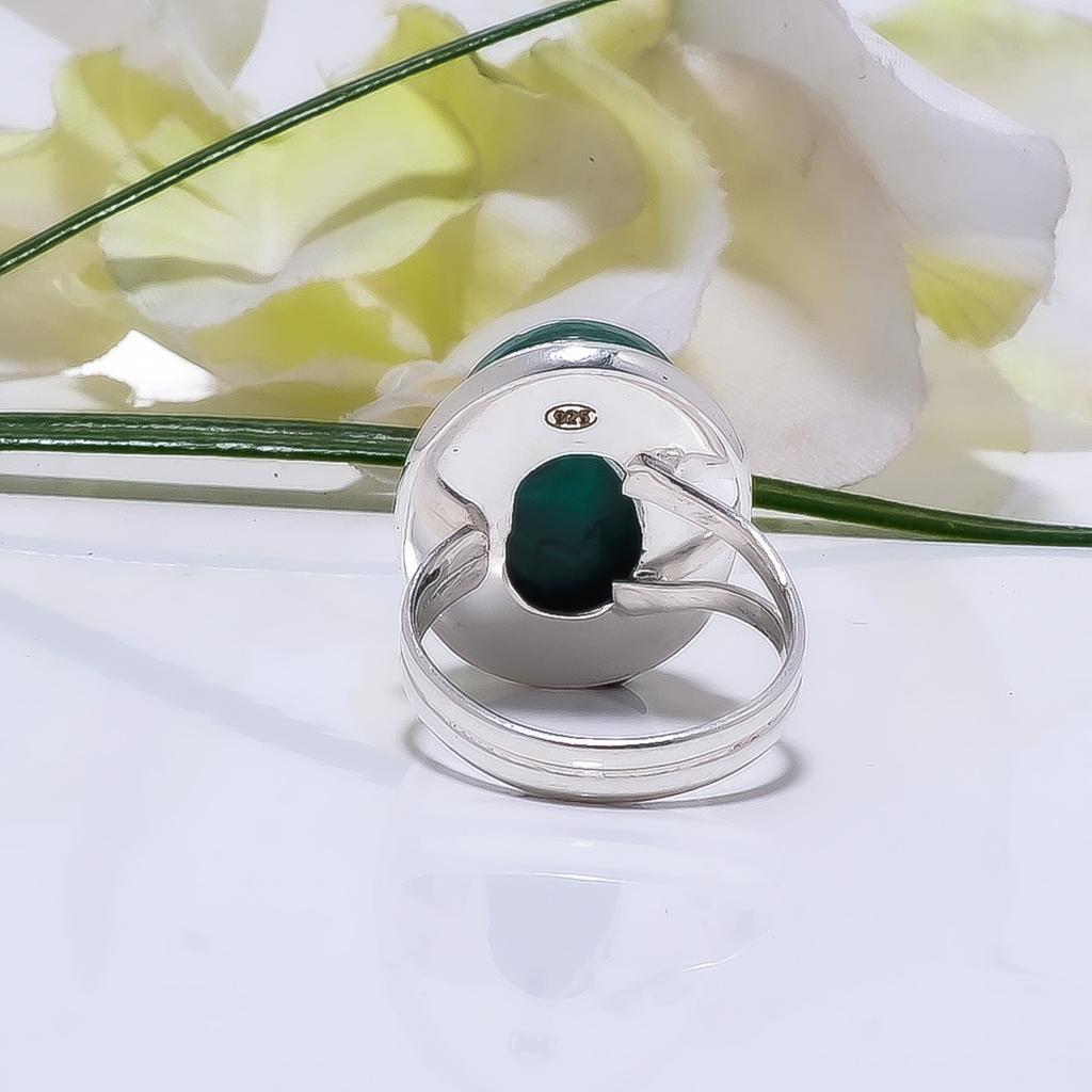Malachite - Congo Gemstone 925 Sterling Silver Ring V8514, Green Ring, Oval Ring, Valentin's Day Gift, Gift For Her, Birthday Gift, Handmade Jewelry,
