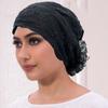 Embroidery Lace Turban Cap for Women Summer Breathable Head Wraps Bonnet