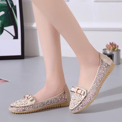 BCEBYL Sommer Neue Flache Mund Atmungsaktive Weiche Sohle Damen Einzelne Schuhe Mode Einfarbig Lässig Bequeme Flache Schuhe