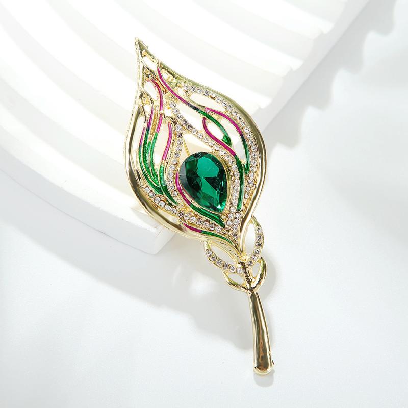 

Painted Feather Brooches For Women Clothing Coat Jewelry Accessries Gifts as the picture